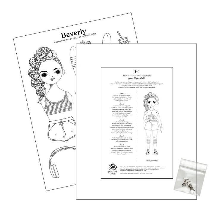Of Unusual Kind - Wholesale Coloring & Activity Book - Kids & Baby - BEVERLY PAPER DOLL COLORING SHEET1