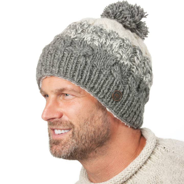 Sherpa Cable Hats - Pure Wool Knitted - Fair Trade for wholesale by Black Yak Ltd