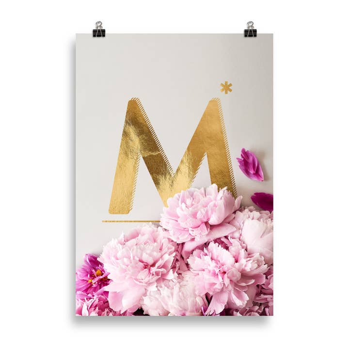 Pioenen ABC | letter M licht voor wholesale door HEARTMADE Prints