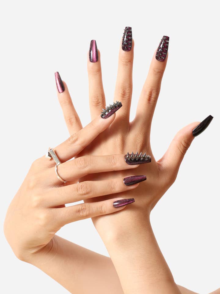SPIKED OUT- COFFIN PRESS-ON NAILS for wholesale by Never Have I Ever