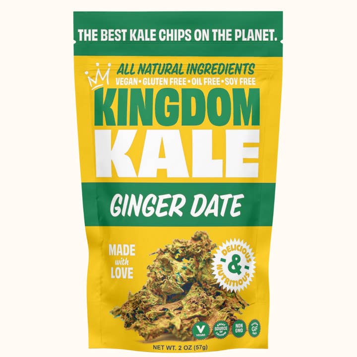 Ginger Date Kale Chips - Vegan, Gluten-Free, Non-GMO for wholesale by Kingdom Kale