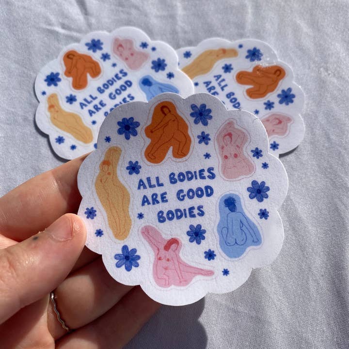 Autocollant en vinyle All Bodies Are Good Bodies/Autocollant Self Love pour la vente par Kai Kathleen