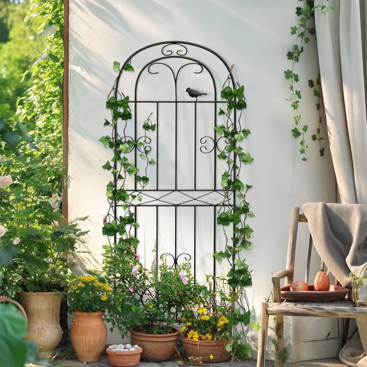 VIVZONE - Vente Treillis - Treillis de jardin en fer avec panneau à treillis, 71'' H x 20'' L1