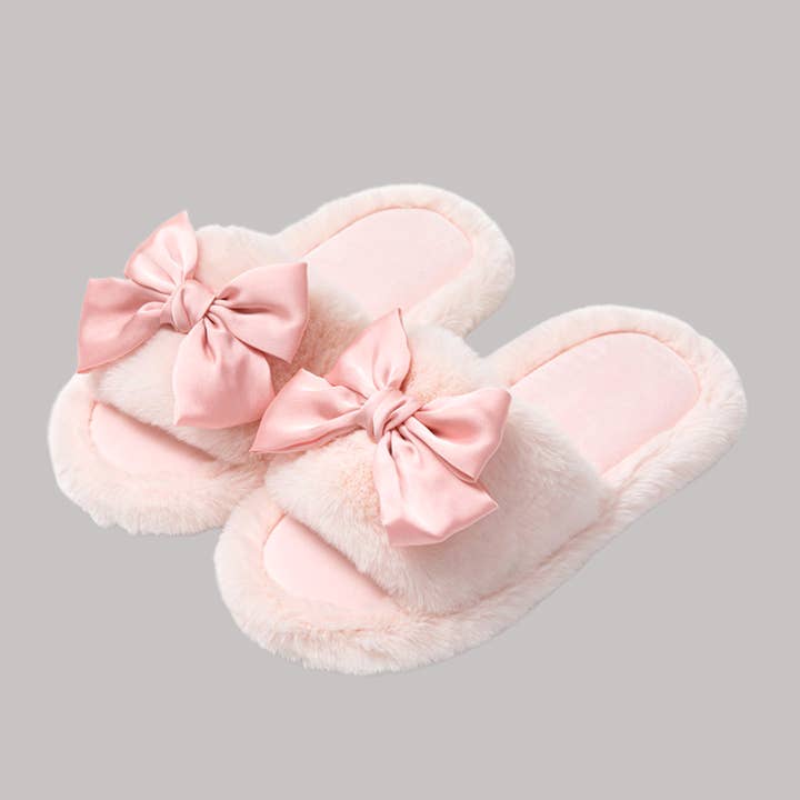 DrifWoo - Wholesale Slippers - Women's - Fuzzy Bow Slippers Women -Perfect for Bridal House Slippers0