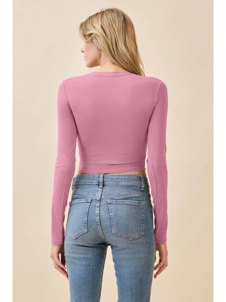 Heart & Hips - Wholesale Knit Top - Women's - JT49614L - LONG SLEEVE CREW NECK CROP TOP6