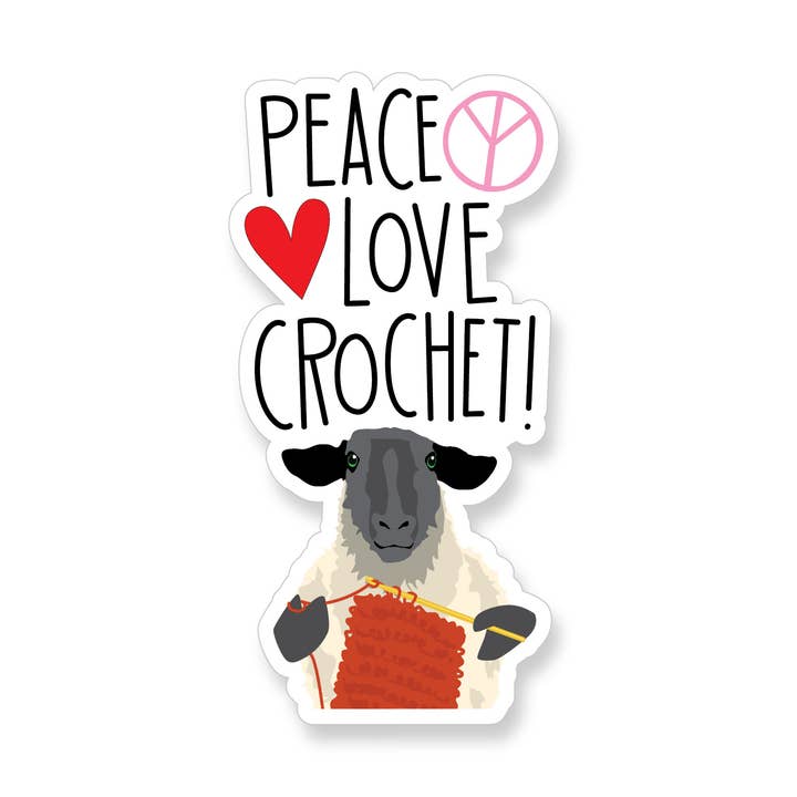 Apartment 2 Cards - Vendita all'ingrosso Adesivo - Pace Amore Uncinetto, Pecora all'Uncinetto Adesivo in Vinile0