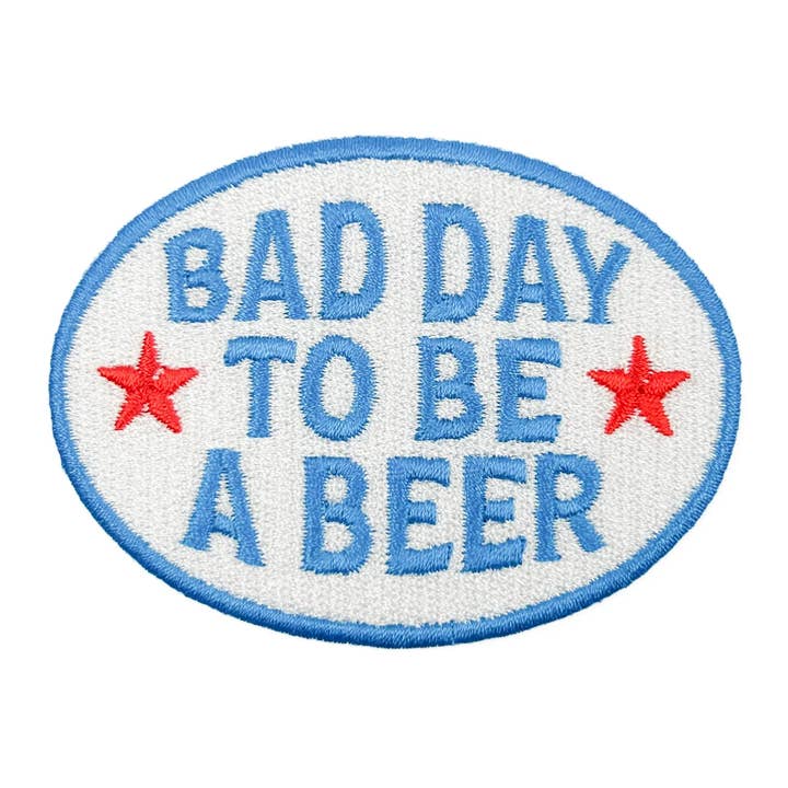Field Trip Threads - Wholesale Patch - Bad Day to Be a Beer Embroidered Iron-On Patch Tailgate1