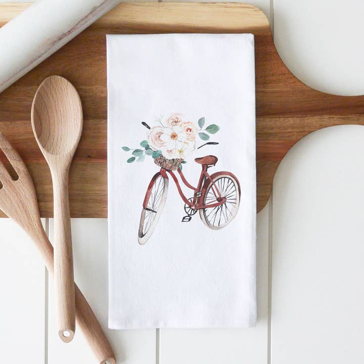 Porter Lane Home - Wholesale Tea Towel - Spring Bike Tea Towel0