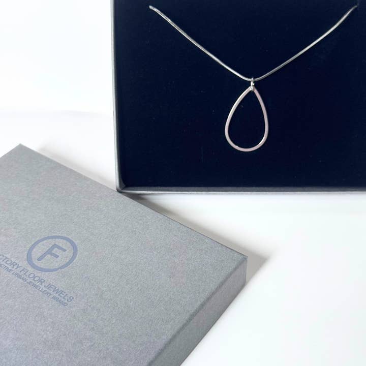 Teardrop Steel Pendant for wholesale by Factory Floor Jewels