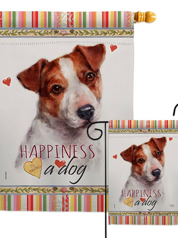 Jack Russell Terrier Lykke Dyr Hund Decor Flag for engroshandel hos Two Group Flag Co
