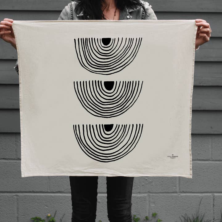 Rainbow Roads Flour Sack Tea Towel | Single for wholesale by Little Korboose