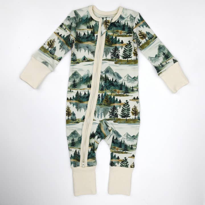 Earthy - Wholesale Sleepsuit - Baby - Organic Cotton Baby Pajamas 2-Way Zipper Sleeper, Teton