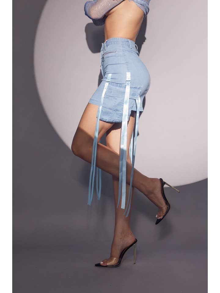 WFFS - Vente Jupe – femme - Minijupe Cargo en jean1