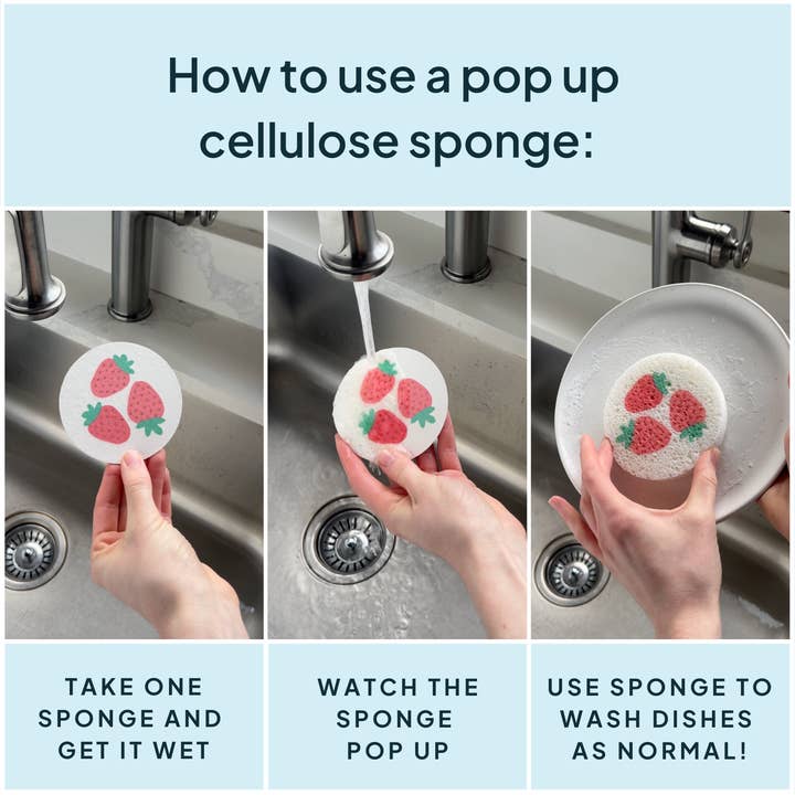 NATURE BEE - Wholesale Cleaning Sponge - Compressed Cellulose Sponge StrawberryÂ
