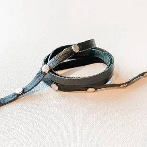 Black Suede & Silver Bar Choker/Bracelet for wholesale by Lee&Lo Handmade Wearables