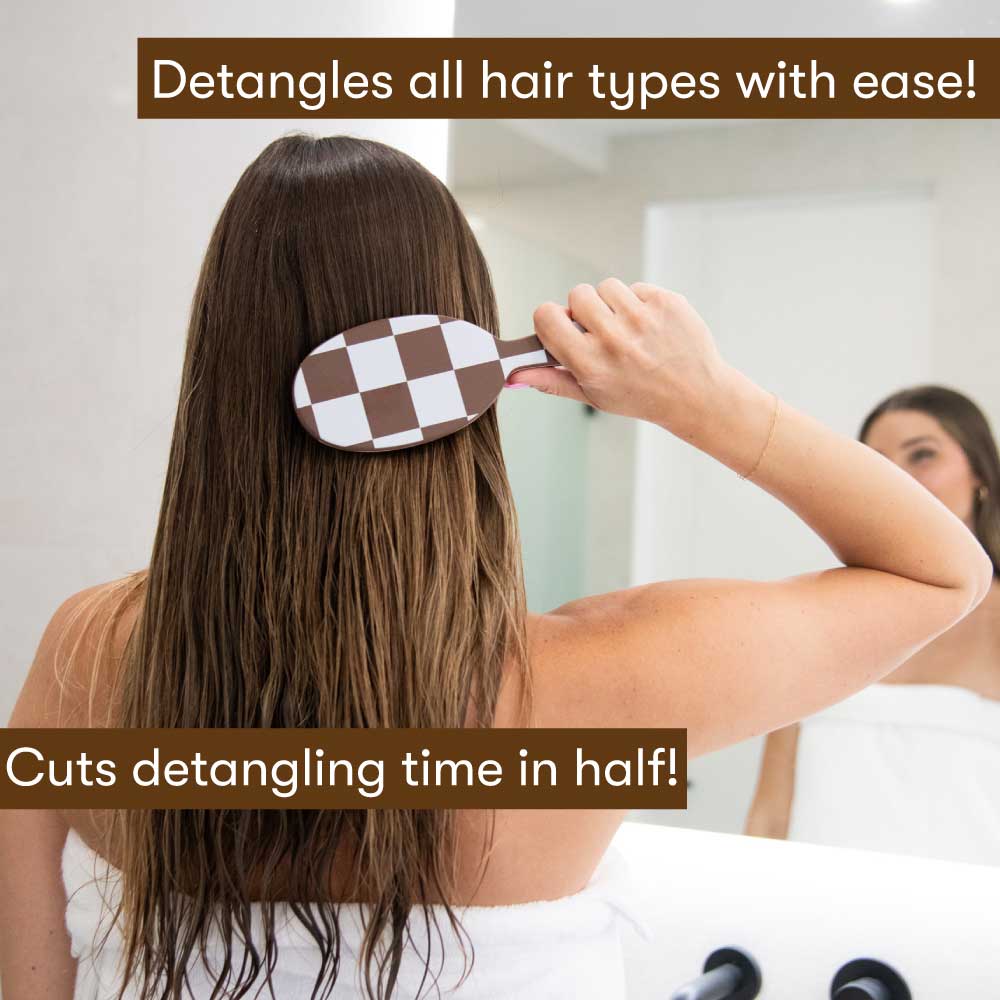 Framar Hair Brushes & Hair Accessories - Wholesale Hair Brush/Comb - FRAMAR Checkered Detangling Brush, Wet Hair Brush Detangler2