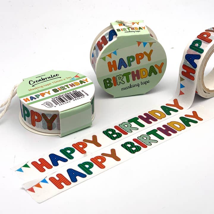 Happy Birthday - Washi Tape / Masking Tape for wholesale by Creabrulee
