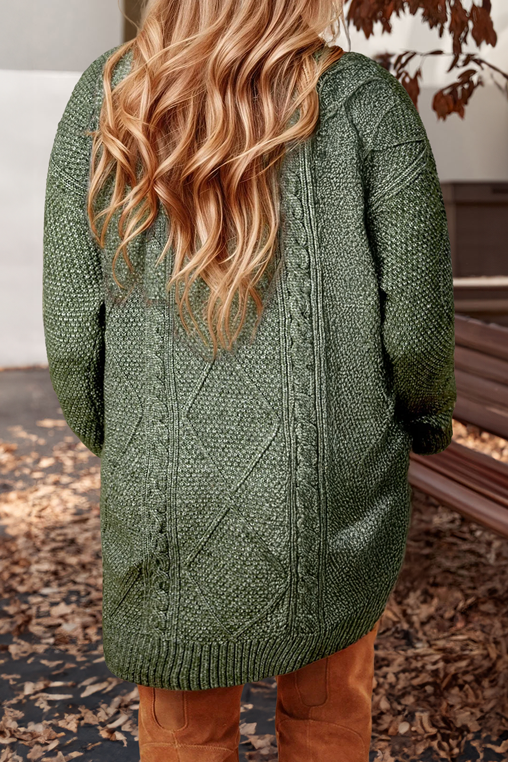 66DISCO - Wholesale Dress - Women's - Cable Knit Long Sleeve Drop Shoulder Sweater Dress (S-3XL)6