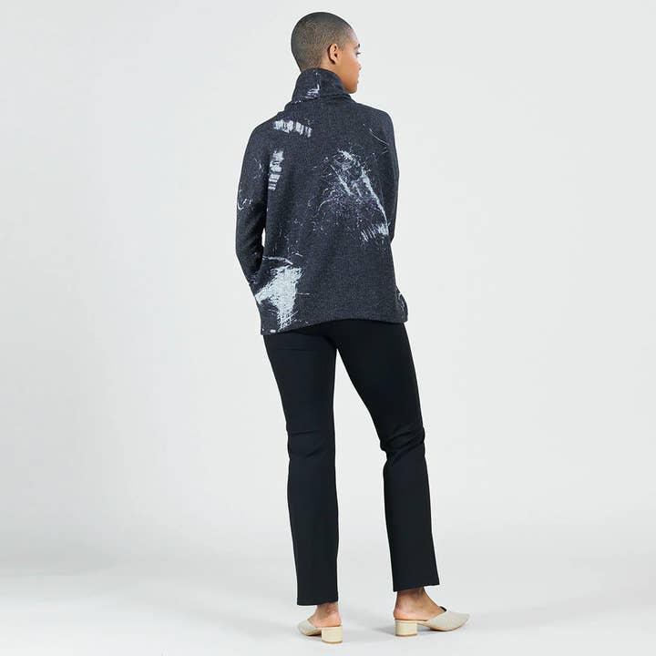 T92WP1 - Waffle Knit - Tipped Hem Sweater Top - Stone Splash for wholesale on Faire6