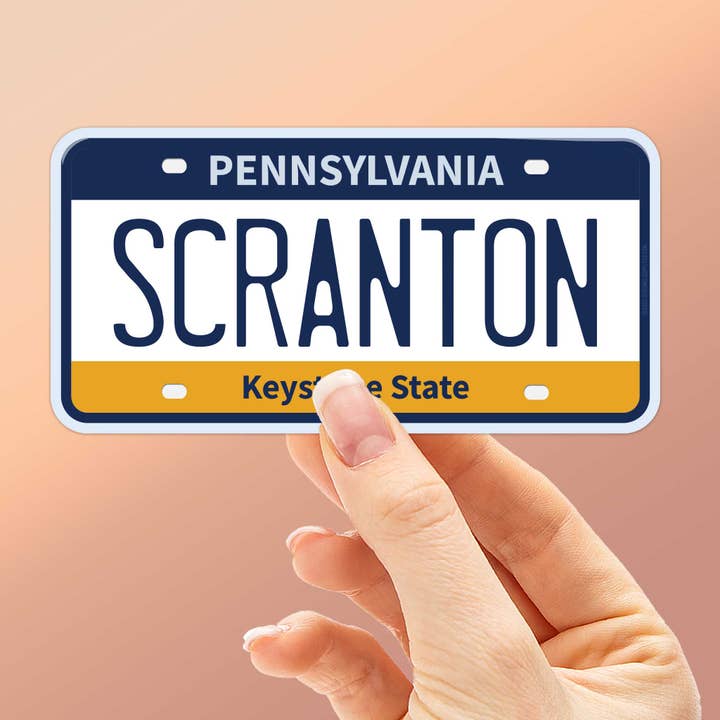 Scranton Pennsylvania License Plate Decal for wholesale by Sentinel Supply
