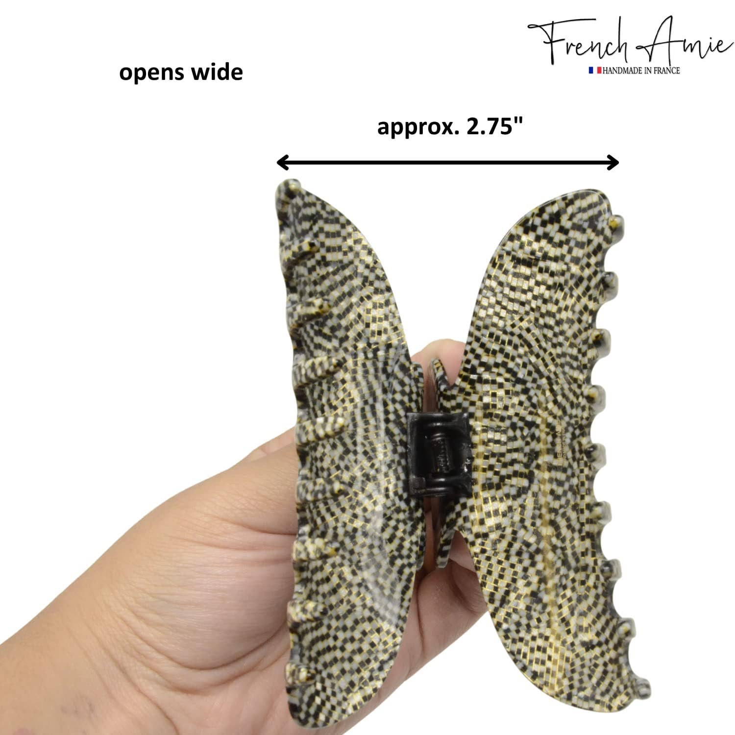 Parcelona - Wholesale Hair Clip - Women's - French Amie Thin Oval Large 4 1/4” Handmade Celluloid Jaw Hair Claw for Women10