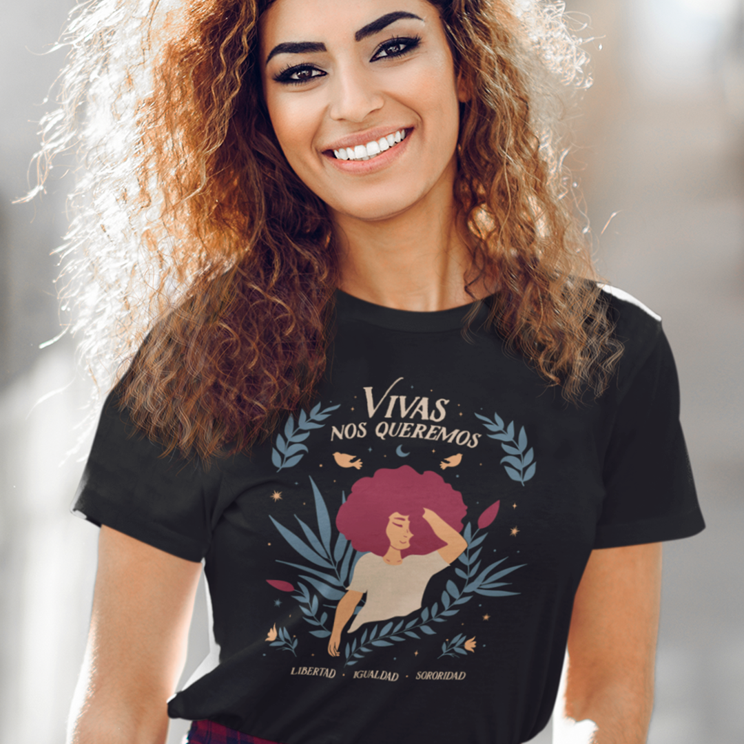 FEM – wholesale Screen printed t-shirt – Women′s – Vivas we love each other 💪💜1