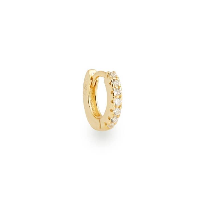 Bijou tiny gold plated single huggie hoop earring for wholesale by Helix & Conch