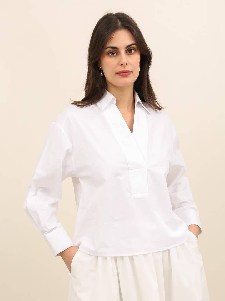 5989 SOLID SHIRT for wholesale by Daphnea