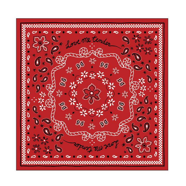 Red bandana paper napkin x20 for wholesale by Opjet Paris