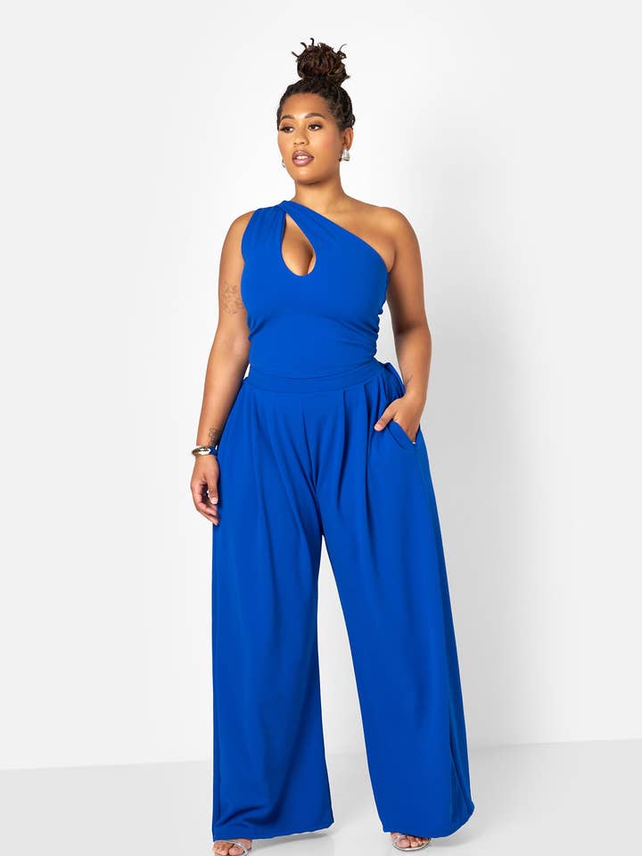 Nora Wide Pleated Wide Leg Pants w. Pockets for wholesale by REBDOLLS