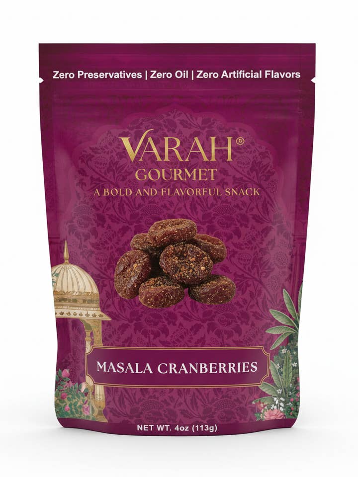 Masala Cranberries — Savory Indian-Spiced Dried Cranberries for wholesale by Varah Gourmet
