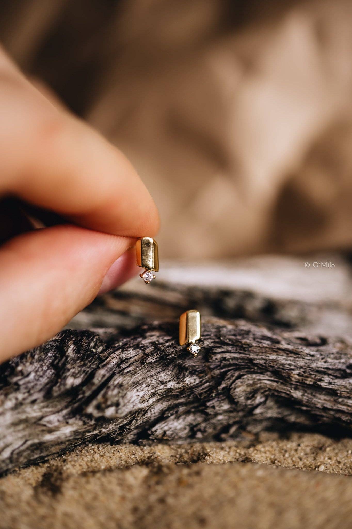 O'Milo – Engroshandel Ørestikkere – Golden Ember øreringe, Mia1