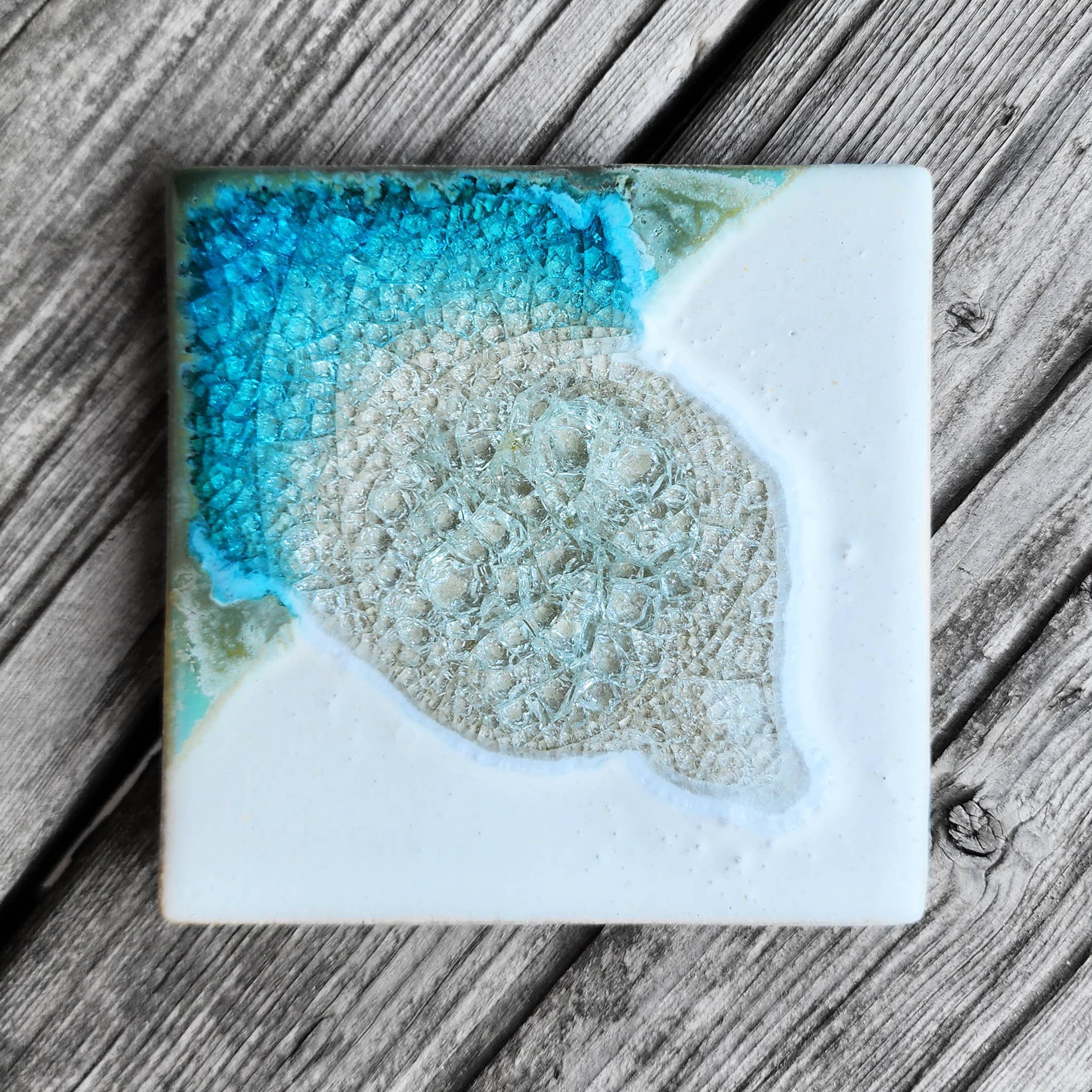 Dock 6 Pottery - Vente Sous-verre - Sous-verre Geode Crackle, individuel, 4 « x 4", verre fondu41