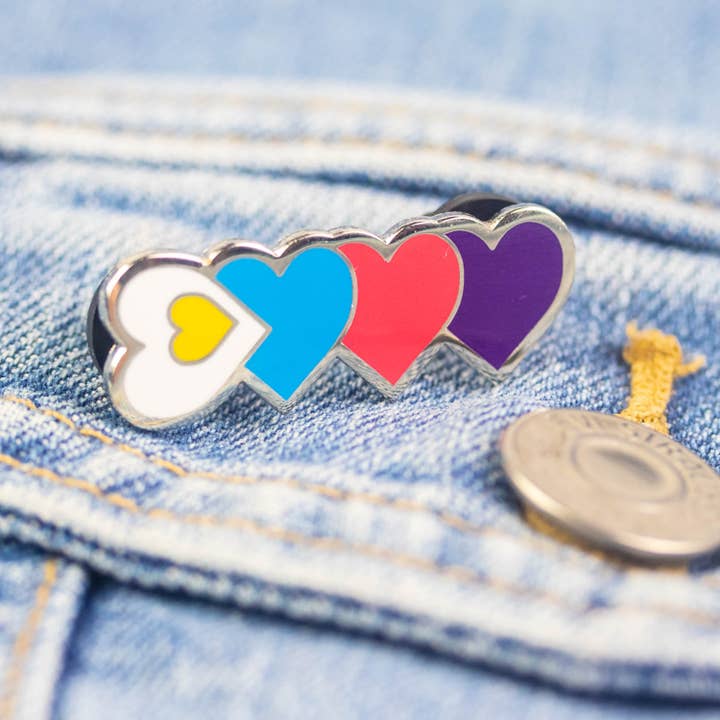 Ifs, Ands, Or Buttons - Wholesale Lapel Pin/Button - Polyamorous Hearts Enamel Pin