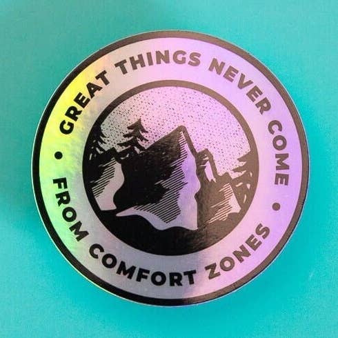 Mountain quote Holographic Vinyl Decal Sticker for wholesale by Golden Mountain