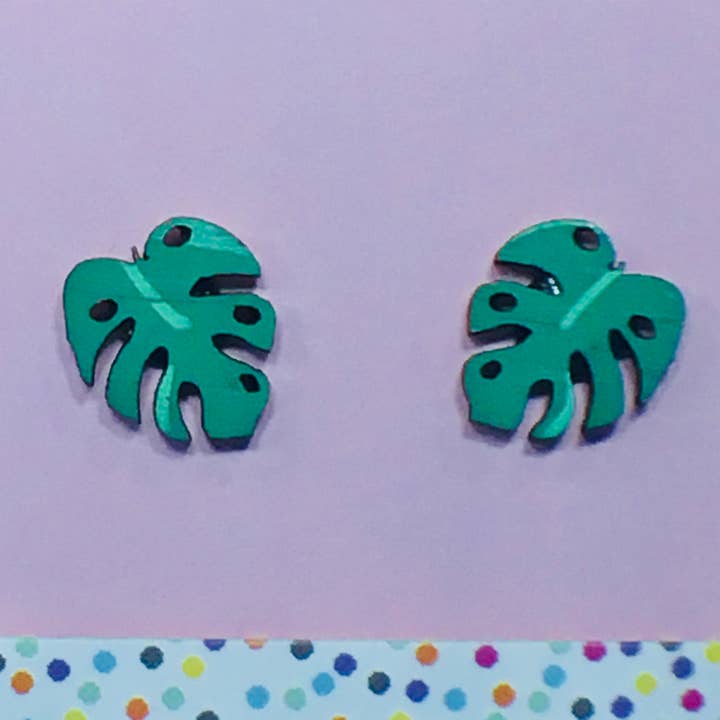 Studs: Monstera for wholesale by Milk Thieves