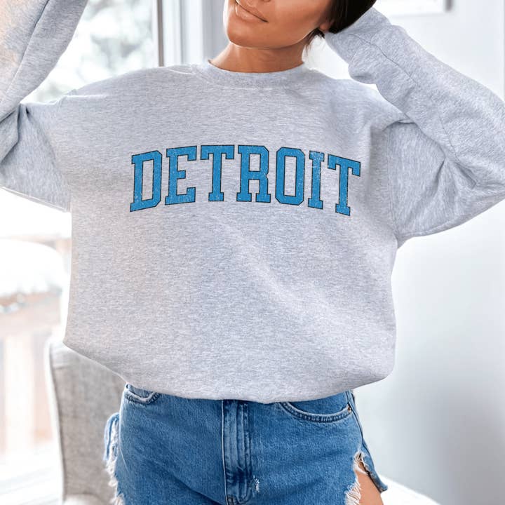 Hello Team Spirit - Wholesale Graphic Sweatshirt - Women's - Detroit Sweatshirt