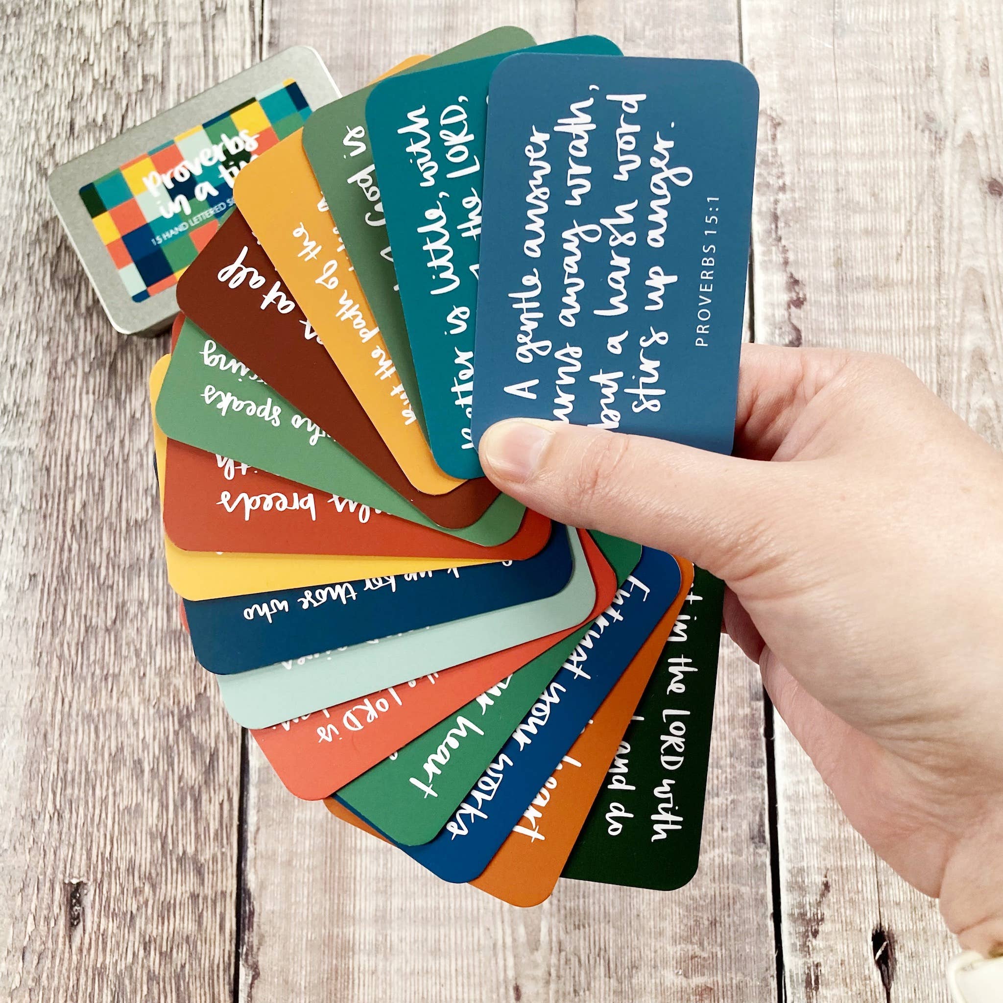 Hope and Ginger – wholesale Religious card – Proverbs in a Tin - 15 Hand-lettered Scripture Cards6