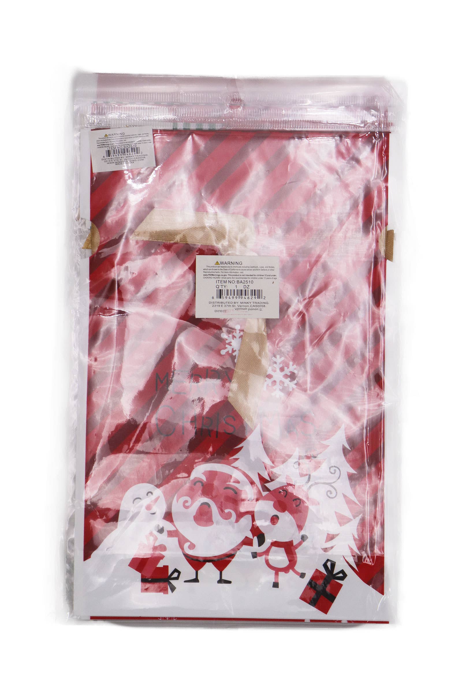 ASSORTED Christmas Drawstring Plastic Treat Bag - 48 Pcs for wholesale on Faire7