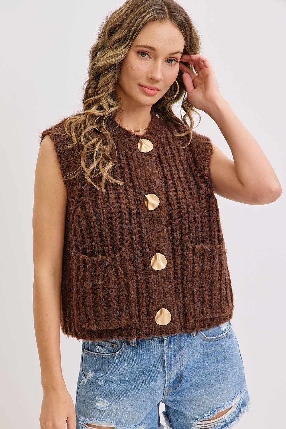 Sweet Lovely by Jen - Wholesale Knit Sweater - Women's - CHUNK SWEATER KNIT VEST 36
