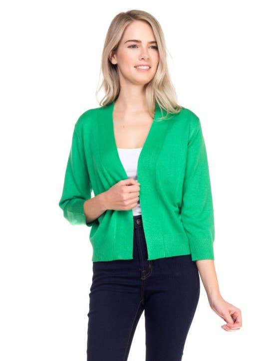 Newself Collection – Cardigan - Mulher por atacado – Cardigã básico de manga 3/4 aberta frontal leve1