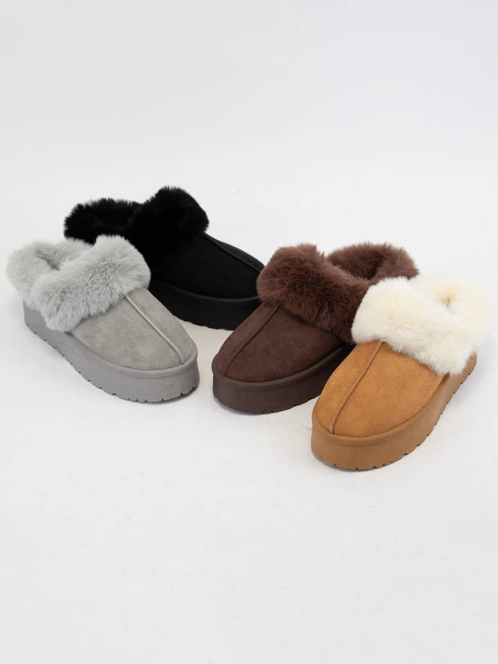 DORAH-3 SOFT FUR LINED CUFF PLATFORM SHERPA BOOTIE for wholesale by CCOCCI