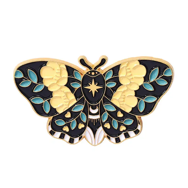 Magnifique Hearts - Wholesale Lapel Pin/Button - Floral Moth Butterfly Enamel Pins - Beautiful brooch pins1