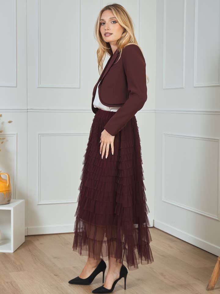 LULUMARY - Wholesale Skirt - Women's - Long tulle skirt SK787A3