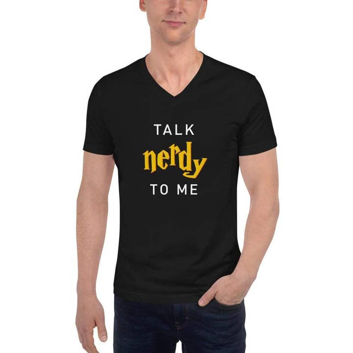 The Philosopher's Shirt - Wholesale Screen Printed T-Shirt - Women's - Talk nerdy to me - Unisex V-Neck T-Shirt