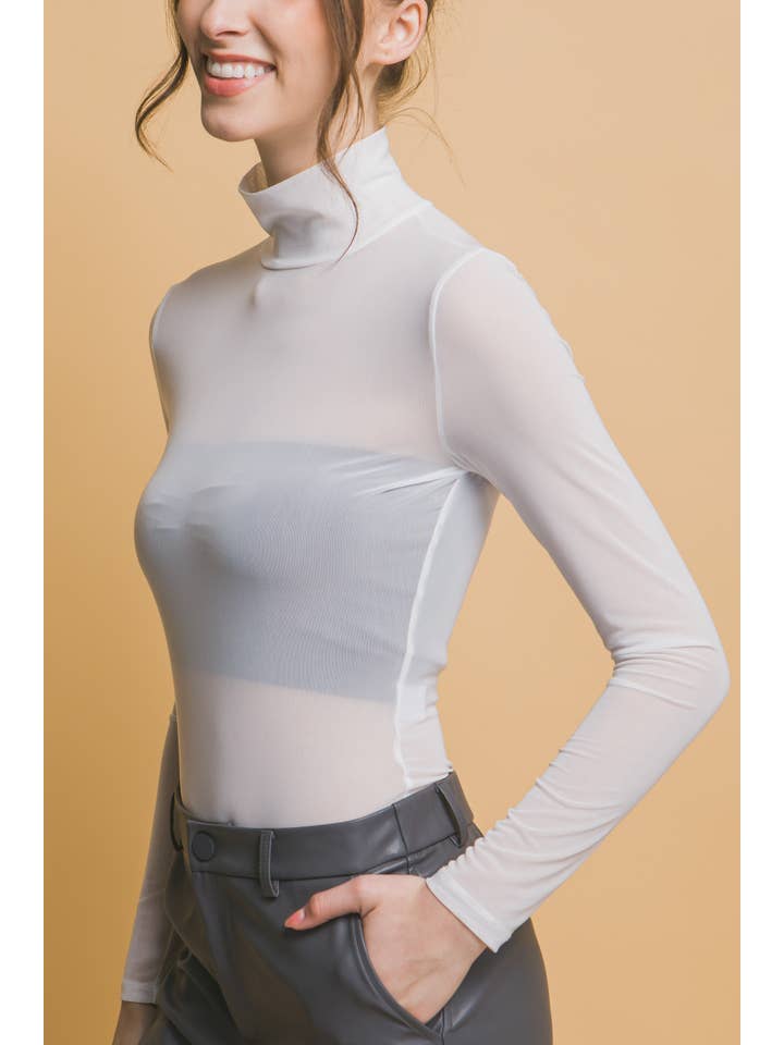 Peace Love Line - Wholesale Bodysuit - Women's - PL3459 - LONG SLEEVE SHEER BODYSUIT15