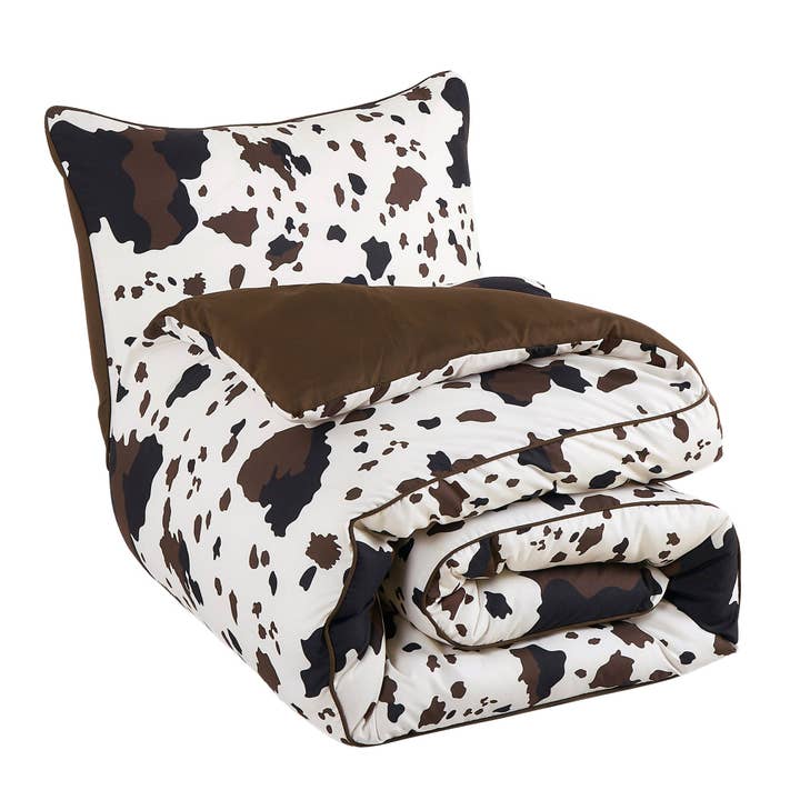 Linen Mart - Wholesale Bedding Set - Rustic Cowhide Lodge Comforter Set - 5 Piece Set