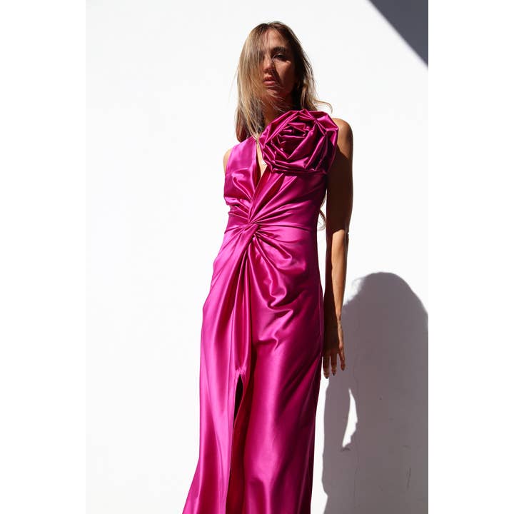 P3166 CYCLAMEN SLEEVELESS KNOT DRESS for wholesale on Faire