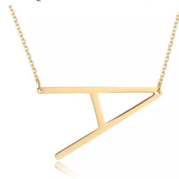 Sideway Alphabet Necklace for wholesale by Anna Lou of London