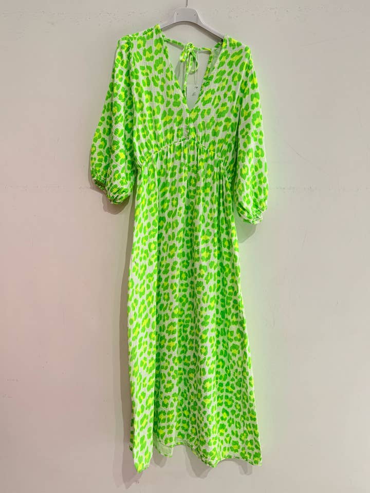 NOELINE - Vente Robe – femme - Robe en gaze de coton 2394-GROS LEOPARD2